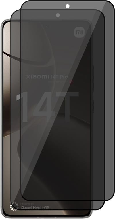 Privacy Screenprotector geschikt voor Xiaomi 14T / 14T Pro - 2x Volledig Dekkend Glas Screen Protector
