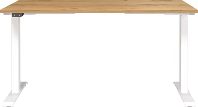 Elektrisch zit-sta Bureau Galileo Eiken - Wit - 140x80cm - Hoogte 120 cm - In hoogte verstelbaar