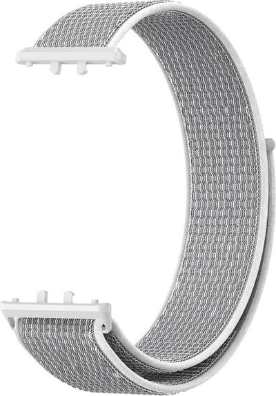 Nylon bandje - geschikt voor Samsung Galaxy Fit 3 - lichtgrijs-wit
