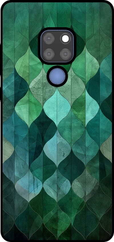 Smartphonica Telefoonhoesje Geschikt voor Huawei Mate 20 met groene bladeren opdruk - TPU backcover case green leafs design geschikt voor Huawei Mate 20