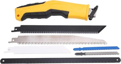 Professionele handzaag - Reciprozaag set - Hout metaal zagen - Snel wisselsysteem - 30 x 6 x 5 cm - Zwart