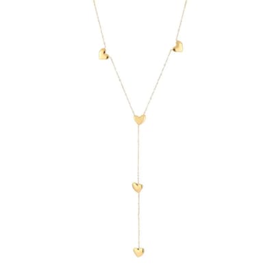 Bijoutheek Collier Y-vorm Hartjes Goud
