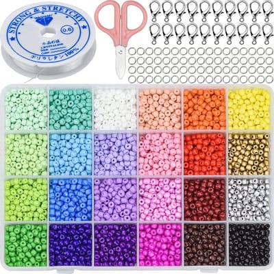 4000 Glazen Zaadkralen Set - 4 mm Pastelkralen voor Sieraden en Ambachten