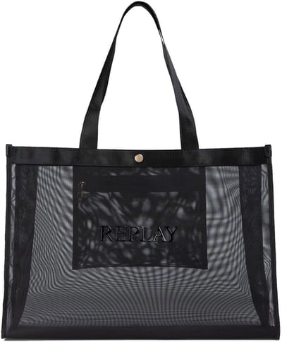 REPLAY schoudertas Tote Bag Black zwart
