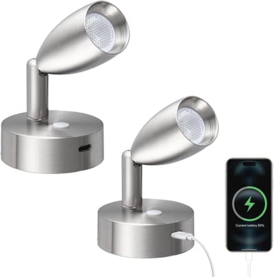 Dimbare 12V LED Wandleeslamp met Type C Snellader - Rotatable Spotlight voor Camper en Boot