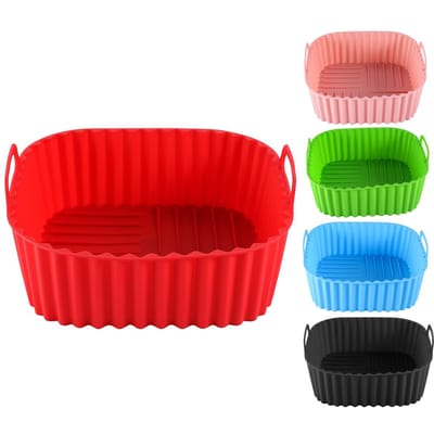 Siliconen Mand Lade voor Airfryer Herbruikbare Siliconen Voeringen voor Airfryer blauw
