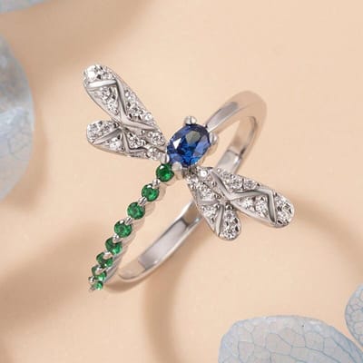 Sterling Libel Ringen voor Vrouwen Blauw Groen CZ Dagelijkse Draag Statement Meisjes Ring Verjaardagscadeau Nieuwe Trendy Sieraden 9 gray