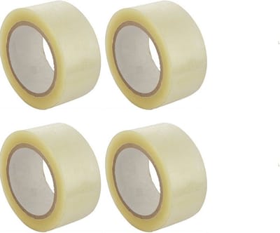 4x stuks rollen Verpakkingstape transparant 100 meter - 5 cm breed - Kantoor en magazijn artikelen -