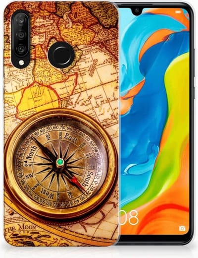 Huawei P30 Lite Siliconen Back Cover Kompas