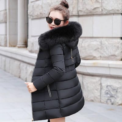 Winterjas Dames Winterjas Dames Parka's Warm Afneembare Bontkraag Slim Fit Buitenkleding XL