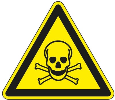 Waarschuwingsbord giftige stoffen - kunststof - W016 200 mm