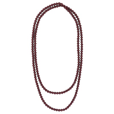 Behave - Glas Parel Ketting - Bordeaux Rood - 150 cm