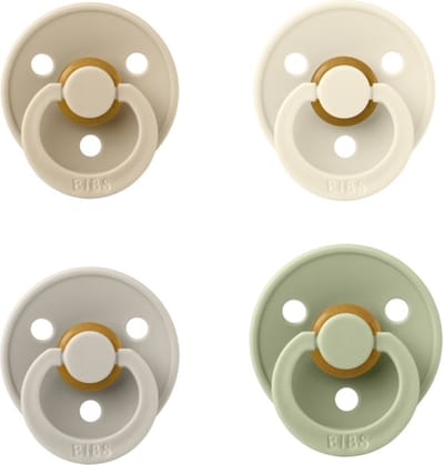 Bibs fopspeen 6-18 maand set 4 stuks Ivory,Vanilla,Sand en Sage maat 2