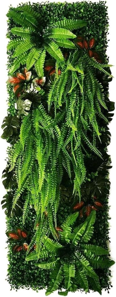 Kunstgras Wandpaneel - Mosmuur Decoratie - Wand Versieren - Realistische Bladeren - 40 x 120 cm - Groen