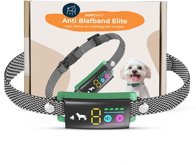Sompets® Anti Blafband voor Kleine & Middelgrote Honden - Automatisch - Anti Blaf Apparaat - Zonder Schok - Oplaadbaar & Waterdicht - Met LED Display - Opvoedingshalsband
