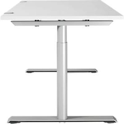 Schäfer Shop Genius bureau MODENA FLEX, T-poot ronde buis, B 1600 x D 800 mm, wit/wit aluminium