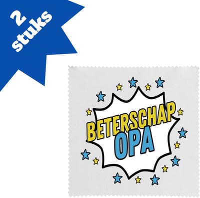 Akyol - beterschap opa brillendoekjes - Beterschap - een opa die ziek is of iets gebroken heeft - cadeau voor zieke opa - ziek - koorts - snel beter worden - cadeau - beterschap cadeau - kado - gift - geschenk - 17,8 bij 17,8 cm - 2 stuks