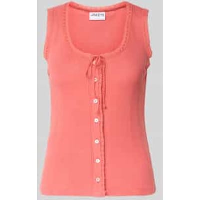 Top met bandjes met ronde hals en knoopsluiting