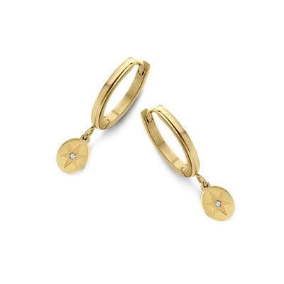 CO88 Collection Sparkle 8CE-70111 Stalen Oorringen - Ster 7 mm - Goudkleurig