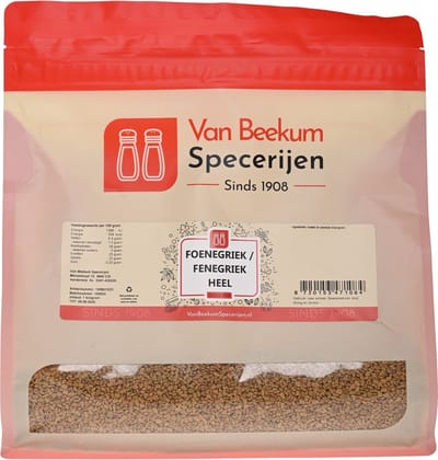Van Beekum Specerijen - Foenegriek / Fenegriek Heel - 1 KG (hersluitbare stazak)