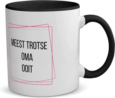 Akyol - meest trotse oma ooit koffiemok - theemok - zwart - Oma - trotse oma - verjaardagscadeau - verjaardag - cadeau - cadeautje voor oma - oma artikelen - kado - geschenk - gift - 350 ML inhoud