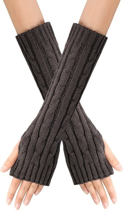 Livano Armwarmers - Polswarmers - Armwarmers Dames - Duimopening - Wol - Armstukken - Winter - Donkergrijs