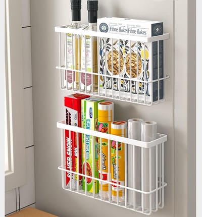 Unyqoos ® Zelfklevende Opbergdoos Set van 2 voor Keuken, Badkamer en Koelkast Organisatie