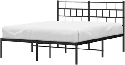 Metalen Bedframe - Ledikant Tweepersoons - Slaapkamer Inrichten - Robuuste Constructie - 160 x 200 cm - Zwart