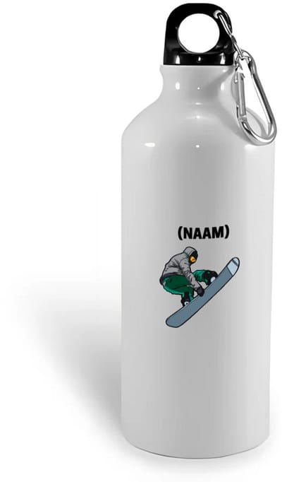 Hacebo® - Snowboard met eigen naam waterfles - Snowboarden - Snowboarders - Wintersport - water fles - 400ML