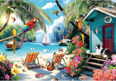 Legpuzzel 2000 stukjes - Puzzel volwassenen - Ontspannen tijdverdrijf - Tropisch strandthema - 99 x 71 cm - Zomer Strand
