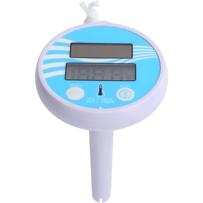 Thermomètre à eau flottant électronique à chargement solaire, écran LCD, thermomètre de piscine blue