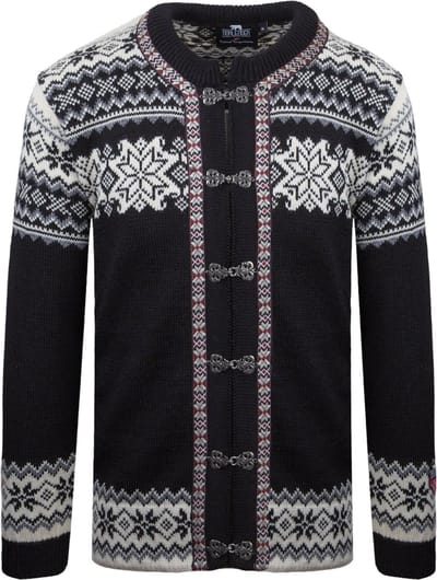 Norfinde Noorse retro vest - 100% wol - zwart