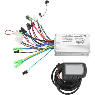 Kit de contrôleur de moteur sans balais pour vélo électrique 36V 48V 350W avec écran LCD EN06 Accessoires de modification pour scooter électrique white