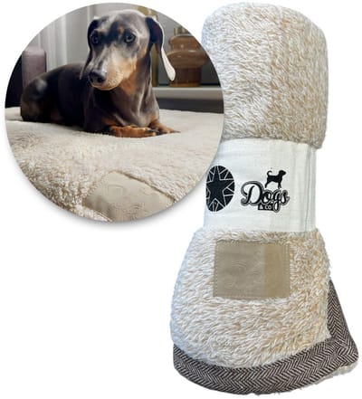 Dogs&Co® SNUGGLE fleece deken - Beige - 100X75cm - Honden deken - Hondenmand - Plaid - fleece deken - Wasbaar