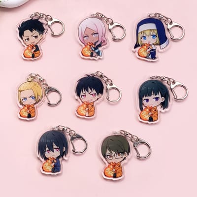 1/8 Stuks Anime Figuren Fire Force Acryl Auto Sleutelhanger Schattige Rugzak Hanger Grappige Tas Charms Accessoires Decoratie Vakantiecadeaus 5cm gray