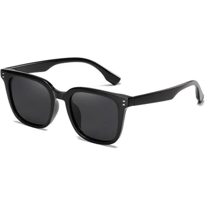 0 -0,5 -0,75 Jusqu'à -6,0 Lunettes de soleil carrées anti-reflets pour myopie Avec dioptries Lunettes de soleil de prescription à indice négatif TR90 UV400 Myopia -2.75 black