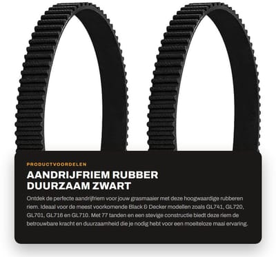 Dailygoods- Distributieriem 77 Tanden - Aandrijfriem Rubber - 3 mm Tandhoogte - 10 mm Breedte - 231 mm Omtrek - Sluitlus
