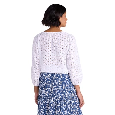 Mountain Warehouse Dames Broderie Lichte 3/4 Mouwen Casual Shirt (Wit)