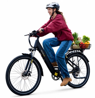 RCB 27.5" Elektrische Stadsfiets - Actieradius tot 90 km - 250W Koppelsensor - 27% Klimvermogen - 7 Versnellingen - Schijfremmen - App & NFC - Zwart