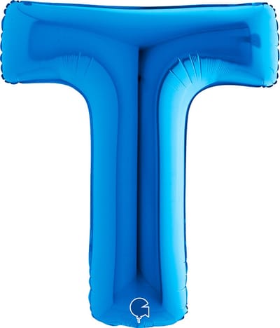 Folieballon 100cm letter T blauw
