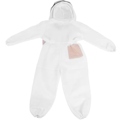 Combinaison d'apiculture ventilée à double fermeture éclair Blouse d'apiculteur Fournitures de protection pour l'apicultureL L white