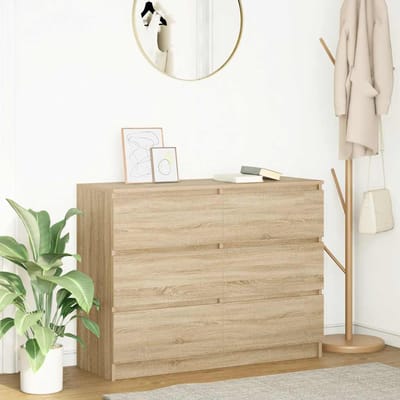 vidaXL - Dressoir - 100x35x76 - cm - bewerkt - hout - sonoma - eikenkleurig