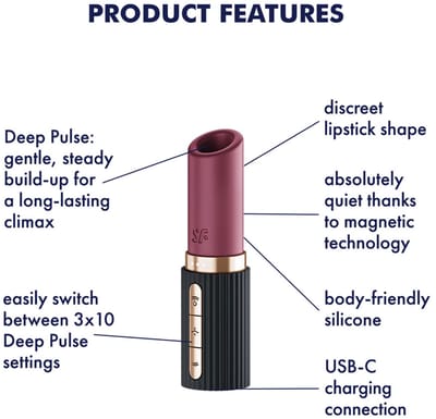 Satisfyer Pro 2 Kiss – Lipstick Vibrator met 3D Air Pulse Technologie - Zwart