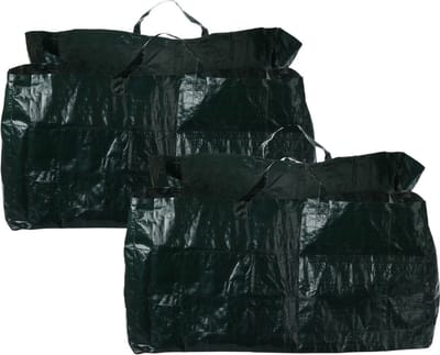 Progarden Tuinafvalzak - 2x - opvouwbaar - vierkant - groen - 150 liter - bladeren opruimen