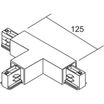 Ivela T-connector LKM DALI, zwart, geleider rechts, 3-fasen