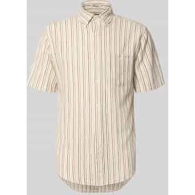 slim fit linnen overhemd met borstzak