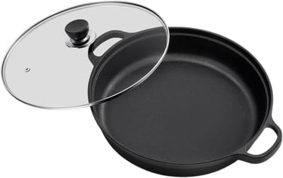 Bakpan Voor Eieren - Antiaanbak Pan - Ontbijt Bereiden - Veilige Dubbele Handgreep - 22 cm - Zwart