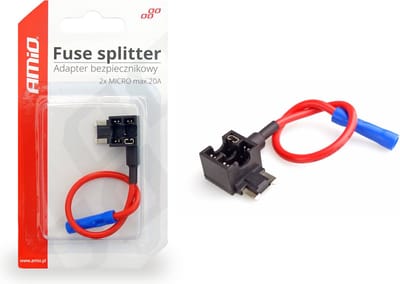 AMiO Universele Add a Zekeringhouder Micro Steekzekering 20A Splitter Adapter