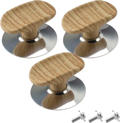 Universele Bakelite Potdeksel Knoppen, 3 Stuks, Geschikt voor Diverse Pannen en Kookgerei