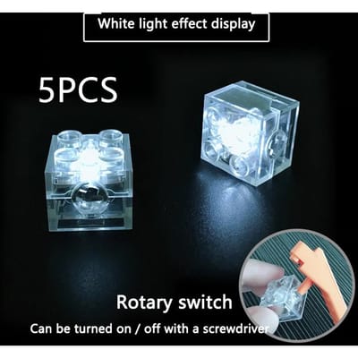 5 stuks 2x2 Punt LED Lichtgevende Kleurrijke Accessoires Lichtgevend Klassiek Baksteen Bouwstenen Werkt Met Alle s gray